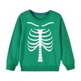 thumbnail image 1 of CLOISE Toddler Sweatshirt Boys Girls Halloween Long Sleeve Crew Neck Tops Skull Print Cotton Casual Fashion Fall Winter Clothes Green 2-10T, 1 of 7