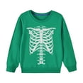 thumbnail image 1 of CLOISE Toddler Sweatshirt Girls Boys Halloween Long Sleeve Crew Neck Tops Skull Print Cotton Outfits Fall Winter Clothes Green 2-10T, 1 of 7