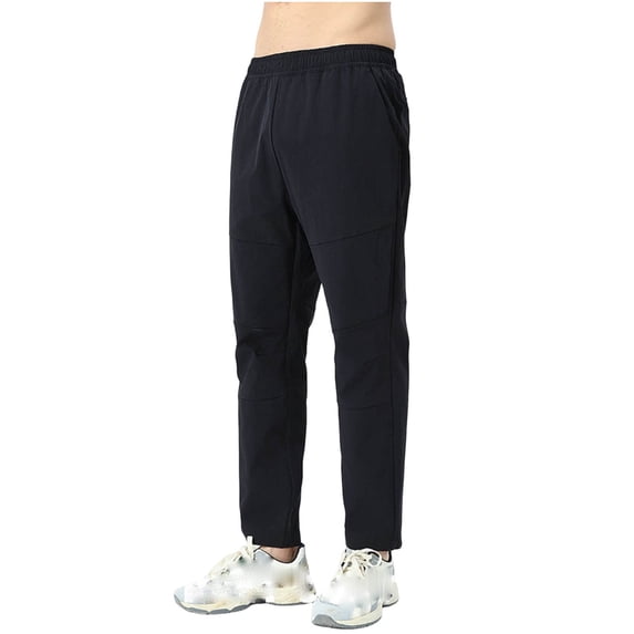CLOISE Travel Pants Men Pockets Big and Tall Long Pants Zipper Casual Solid Baggy Trousers Quick-Dry Vacation Clothes