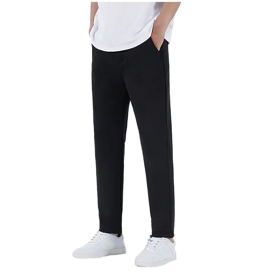 CLOISE Travel Pants for Men with Pockets Big and Tall Long Pants Casual Stretchy Solid Baggy Trousers Beach Clothes