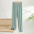 thumbnail image 1 of CLOISE Trousers for Women Plus Size Stretch Active Pants Elastic Waist Straight Leg Casual Pants Solid Pull On Lounge Mid Rise Trousers Loose Fashion Green, 1 of 7