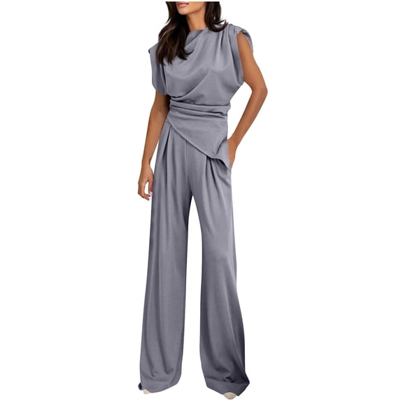 CLOISE Two Piece Lounge Set for Women Sleeveless Plus Size Outfits Matching Sets Tank Tops Long Pants Travel Clothes