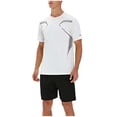 thumbnail image 1 of CLOISE Two Piece Workout Sets for Men Big and Tall Matching Set Outfits Short Sleeve Button down Shirts Shorts Vacation Clothes, 1 of 6