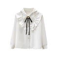 thumbnail image 1 of CLOISE White Boys Button down Shirts Youth Long Sleeve Collared Tops Solid Pearl Trim Cotton Outfits Fall Winter Clothes 3-13T, 1 of 6