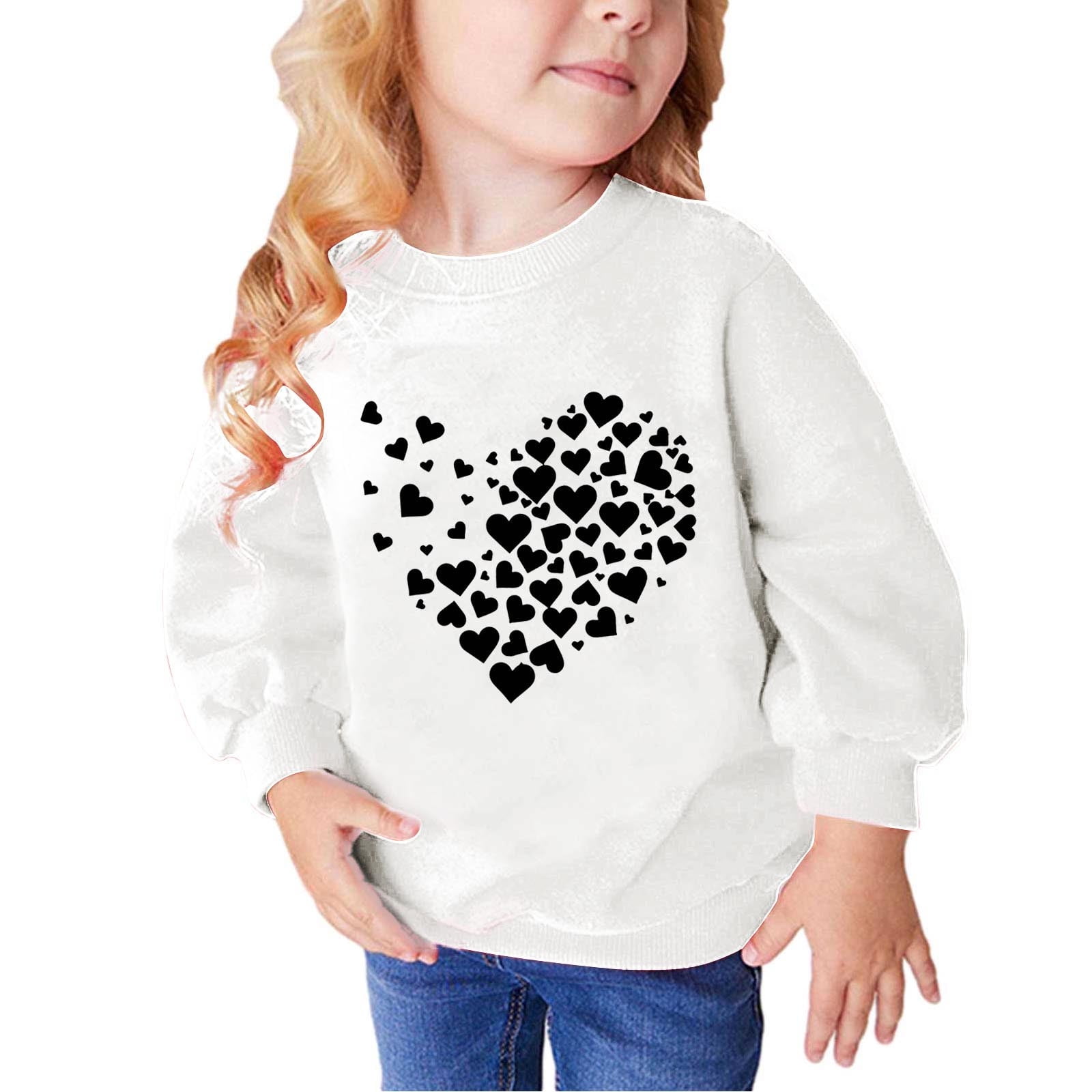 Girls White Cotton Printed Sweatshirt