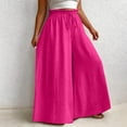 thumbnail image 1 of CLOISE Wide Leg Pants for Women Plus Size Mid Waist Long Pants Elastic Waist Solid Baggy Vacation Outfits Hot Pink 5XL, 1 of 6