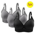 thumbnail image 1 of CLOISE Wireless Bras for Women Support 3 Pack Wireless Push up Bras with Support and Lift Full Coverage Large Bust Seamless Padded Bras Straps Adjustable Sleep Bras Everyday Bras Black 42/95, 1 of 3