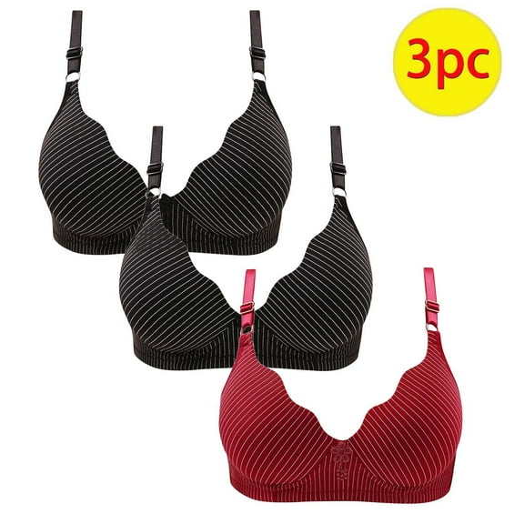 CLOISE Wireless Bras for Women Support 3 Pack Wireless Push up Bras with Support and Lift Large Bust Seamless Padded Bras Straps Adjustable Comfort Sleeping Everyday Bras Black XL