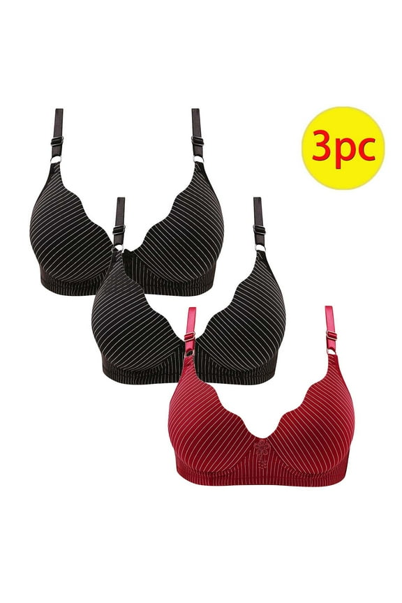Wireless Bras for Women Support 3 Pack Wireless Push up Bras with Support and Lift Large Bust Seamless Padded Bras Straps Adjustable Comfort Sleeping Everyday Bras Black XL