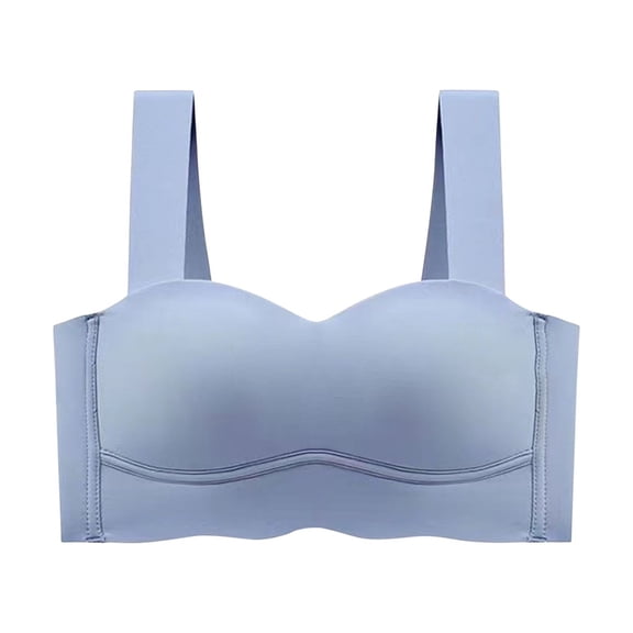 CLOISE Wireless Bras for Women Padded Push up No Underwire No Zipper Tshirt Bras Blue S-XL