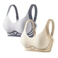 thumbnail image 1 of CLOISE Wireless Bras for Women Plus Size 2 Pack No Underwire Full Coverage Comfortable Bras with Sagging Breasts M-3XL, 1 of 2