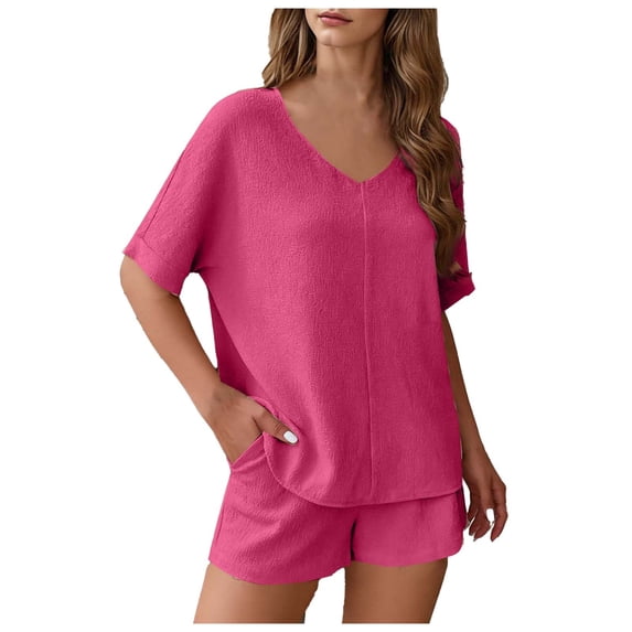 CLOISE Women 2 Piece Outfits Short Sleeve Plus Size Matching Sets Oversized Outfits T Shirts Shorts Beach Vacation Clothes