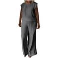 thumbnail image 1 of CLOISE Women 2 Piece Outfits Sleeveless Plus Size Chiffon Lounge Sets Outfits Tank Tops Long Pants Matching Summer Clothes, 1 of 6