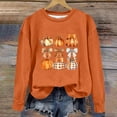 thumbnail image 1 of CLOISE Women Halloween Sweatshirts Funny Pumpkin Graphic Oversized Sweatshirts Fall Long Sleeve Crewneck Hoodies Shirts Soft Blouses Holiday Party Outfits Orange L Spooky, 1 of 3