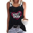 CLOISE Women Solid Round Neck Tank Tops Soccer Mom Sleeveless Shirt