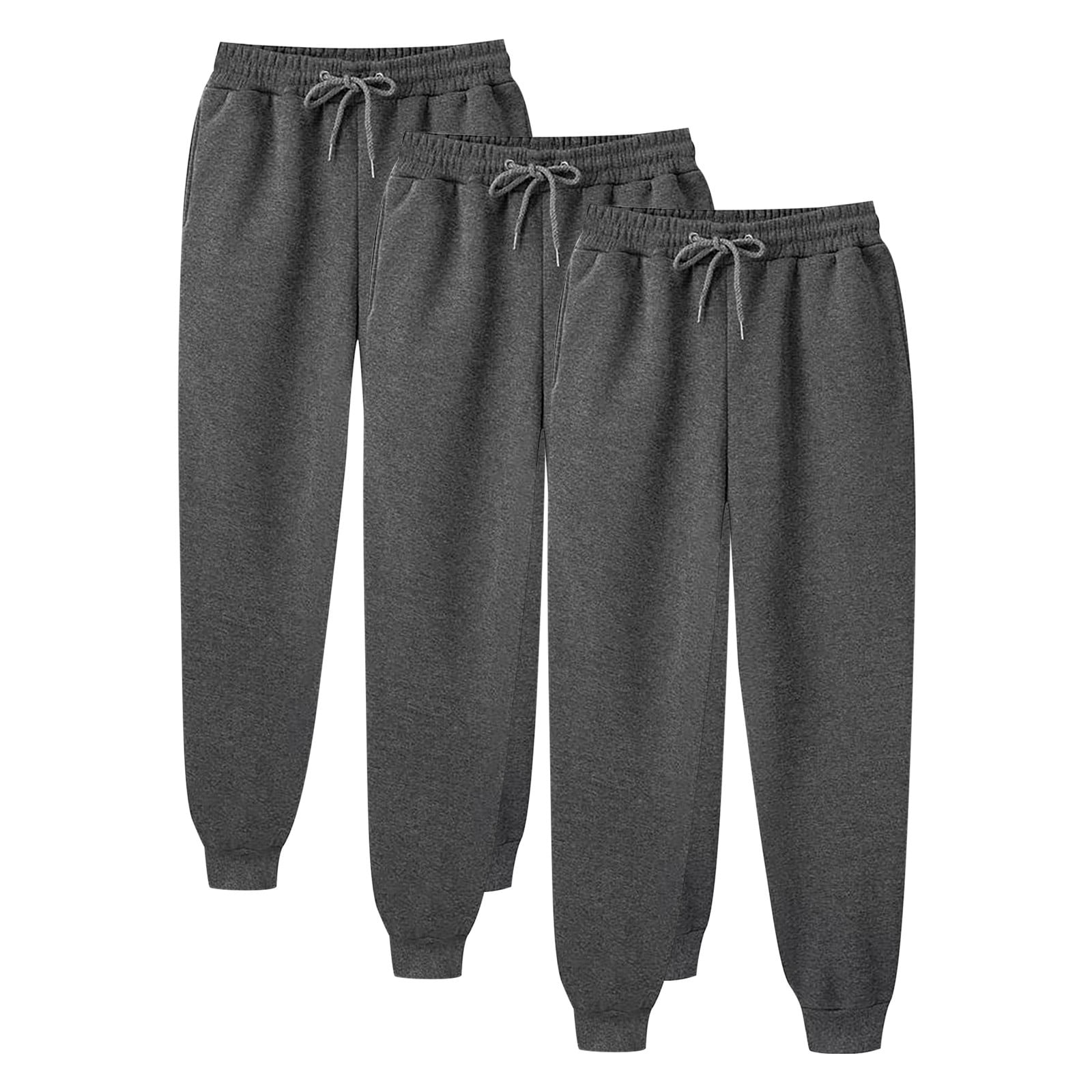 Low Riding Sweats CLOISE Women Sweatpants 3 Pack Baggy Fleece Lined Joggers Cozy Petite ...