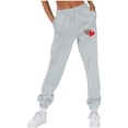 thumbnail image 1 of CLOISE Women Sweatpants Baggy Fleece Joggers Cozy Pull on Low Rise Elastic Bottom Pants Gray Gym Elastic Waist Drawstring Heart Sweatpants with Pockets Fashion Everyday Long Sweatpants M, 1 of 5