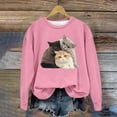 thumbnail image 1 of CLOISE Women Sweatshirts Graphic Oversized Sweatshirts Crewneck Long Sleeve Hoodies Shirts Pink Drop Shoulder Basic Blouses Fall Soft Y2k Outfits XL, 1 of 4