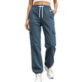 thumbnail image 1 of CLOISE Women's Jogger Sweatpants Plus Size Drawstring Solid Baggy Pants Lightweight Casual Workout Fall Track Pants with Pockets, 1 of 7