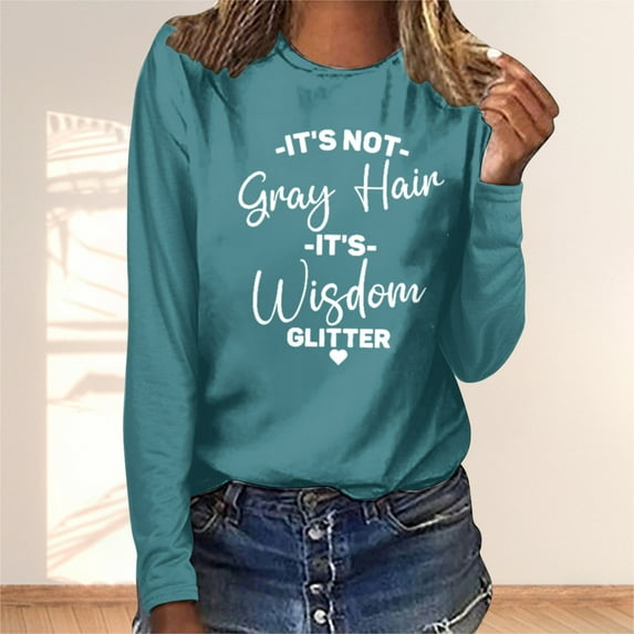 CLOISE Women's Sweatshirts Letter Print Pullover Sweatshirts Crew Neck Long Sleeve Hoodies Shirts Green Basic Tops Fall Comfy Preppy Outfits 2XL