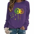 thumbnail image 1 of CLOISE Women's Sweatshirts Long Sleeve Lightweight Crew Neck Tops Graphic Pullover Cute Fall Winter Clothes Purple L, 1 of 5