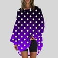 thumbnail image 1 of CLOISE Women's Sweatshirts Polka Dots Pullover Sweatshirts Crew Neck Long Sleeve Hoodies Shirts Purple Drop Shoulder Tops Fall Casual Preppy Clothes XL, 1 of 5