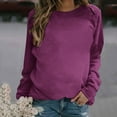 thumbnail image 1 of CLOISE Women's Sweatshirts Solid Pullover Sweatshirts Round Neck Long Sleeve Hoodies Shirts Pink Raglan Basic Tops Fall Soft Y2k Outfits L, 1 of 4