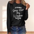 thumbnail image 1 of CLOISE Women's Sweatshirts With Words Oversized Sweatshirts Crew Neck Long Sleeve Hoodies Shirts Black Basic Tops Fall Soft Y2k Outfits S, 1 of 4