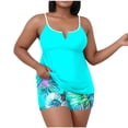 thumbnail image 1 of CLOISE Women's Tankini Swimsuit Sets Plus Size Two Piece Swimwear with Boy Shorts Built in Bra Full Coverage Flowers Bathing Suit Hawaiian Beachwear, 1 of 6