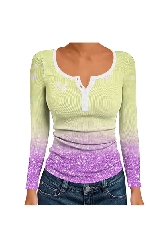 Womens Basic Tops Lightweight Square Neck Shirt Button Graphic Long Sleeve Pullover Knit Cute Vacation Clothes