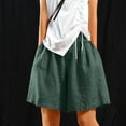 thumbnail image 1 of CLOISE Womens Bermuda Shorts with Pockets Green S Summer Trendy Casual Loose Shorts Solid Elastic High Waisted Flowy Comfy Athletic Shorts, 1 of 6