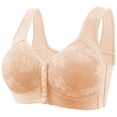 thumbnail image 1 of CLOISE Womens Bras Front Closure Plus Size No Underwire Full Coverage Everyday Bra with Sagging Breasts Beige S-3XL, 1 of 7