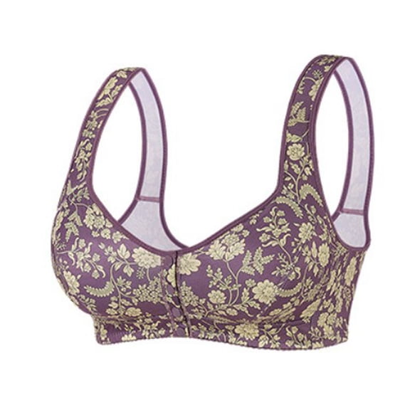 CLOISE Womens Bras No Underwire Full Support Plus Size Full Coverage Everyday Bra with Sagging Breasts Purple 36AB-52DE