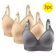 thumbnail image 1 of CLOISE Womens Bras No Wire 3 Pack Wireless Push up Bras with Support and Lift Full Coverage Large Bust Seamless Padded Bras Straps Adjustable Comfort Sleep Bras Soft Everyday Bras Gray 40/90, 1 of 7
