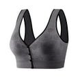 thumbnail image 1 of CLOISE Womens Bras No Wire Push Up Plus Size Front Closure No Underwire Daisy Bras for Older Women Wireless Full Coverage Push up Front Snap Daisy Bra for Seniors Everyday Bras Black L, 1 of 4