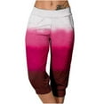 thumbnail image 1 of CLOISE Womens Capri Pants Athletic Stretch Capris Joggers With Pockets Soft Elastic Waist Running Petite Capri Sweatpants Pull On Capri Lounge Pants Gradient Color Casual Yoga Capris Red, 1 of 6