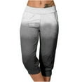 thumbnail image 1 of CLOISE Womens Capri Pants Athletic Stretch Capris Joggers With Pockets Soft Elastic Waist Running Petite Capri Sweatpants Pull On Capri Lounge Pants Gradient Color Casual Yoga Capris Black, 1 of 6