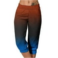 thumbnail image 1 of CLOISE Womens Capri Pants Athletic Stretch Capris Joggers With Pockets Soft Elastic Waist Running Petite Capri Sweatpants Pull On Capri Lounge Pants Gradient Color Casual Yoga Capris Blue, 1 of 6