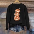 thumbnail image 1 of CLOISE Womens Crewneck Sweatshirt Graphic Halloween Fleece Lining Trendy Pullover Pumpkin Long Sleeve Tops Fall Winter Slim Outfits for Daily Wear Black XL, 1 of 5