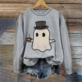 thumbnail image 1 of CLOISE Womens Halloween Sweatshirts Fashion Ghost Graphic Oversized Sweatshirts Fall Long Sleeve Crew Neck Hoodies Shirts Tunic Tops Festival Party Outfits Gray XS Boo, 1 of 5