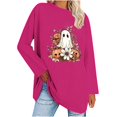thumbnail image 1 of CLOISE Womens Halloween Tops Funny Halloween Ghost Graphic Shirts Long Sleeve Crew Neck Drop Shoulder Blouses Flowy Tunic Oversized Tees Boo Holiday Clothes Winter Gift, 1 of 3