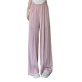 thumbnail image 1 of CLOISE Womens Pants Plus Size Wide Leg Pants Elastic Waist Palazzo Pants Pull On Stretch Wide Leg Trousers Soft Mid Rise Lounge Palazzo Trousers Fashion Straight Leg Pants Pink, 1 of 3