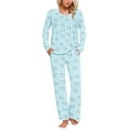 thumbnail image 1 of CLOISE Womens Pjs Sets Two Piece Casual Long Sleeve Sleepwear Shirts and Cozy Lounge Pants with Pockets PJ Set Comfy Plisse Heart Print Funny Night Clothes, 1 of 6