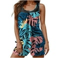 thumbnail image 1 of CLOISE Womens Plus Size Swimsuits Tankini Two Piece with Boy Shorts Full Coverage Bathing Suit Flowers Swimwear Hawaiian Beachwear, 1 of 6