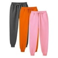 thumbnail image 1 of CLOISE Womens Sweatpants 3 Pack Baggy Fleece Lined Jogger Pants Loose Petite Low Rise Elastic Bottom Pants Pink Running Elastic Waist Drawstring Solid Sweatpants with Pockets Classic Sweatpants, 1 of 3