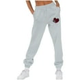 thumbnail image 1 of CLOISE Womens Sweatpants Baggy Fleece Jogger Pants Loose Pull on Low Rise Elastic Bottom Pants Gray Active Elastic Waist Drawstring Heart Sweatpants with Pockets Fashion Basic Long Pants L, 1 of 1