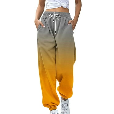 CLOISE Womens Sweatpants Baggy Jogger Pants Comfy Pull on Tall Elastic Bottom Trousers Gray Athletic Elastic Waist Drawstring Colorblock Sweatpants with Pockets Trendy 2024 Everyday Long Sweatpants L