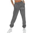 thumbnail image 1 of CLOISE Womens Sweatpants Joggers Baggy Fleece Jogger Sweatpants Soft Pull on Low Rise Elastic Bottom Trousers Dark Gray Oversized Elastic Waist Drawstring Heart Sweatpants with Pockets Basic Pants, 1 of 4