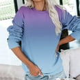 thumbnail image 1 of CLOISE Womens Sweatshirt Gradient Oversized Sweatshirts Round Neck Long Sleeve Hoodies Shirts Blue Basic Blouses Fall Trendy Preppy Outfits 2XL, 1 of 5