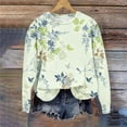 thumbnail image 1 of CLOISE Womens Sweatshirts Flower Print Pullover Sweatshirts Crewneck Long Sleeve Hoodies Shirts Multicolor Basic Tees Fall Cute Preppy Clothes M, 1 of 4